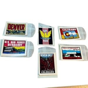 Vintage 1970s Colorado Window Decals Lot Denver USAF Academy Seven Falls NOS 5